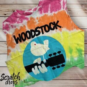 Liquid Blue Woodstock Tie Dye Cutoff Tank Top Women’s Medium 19x17 W01